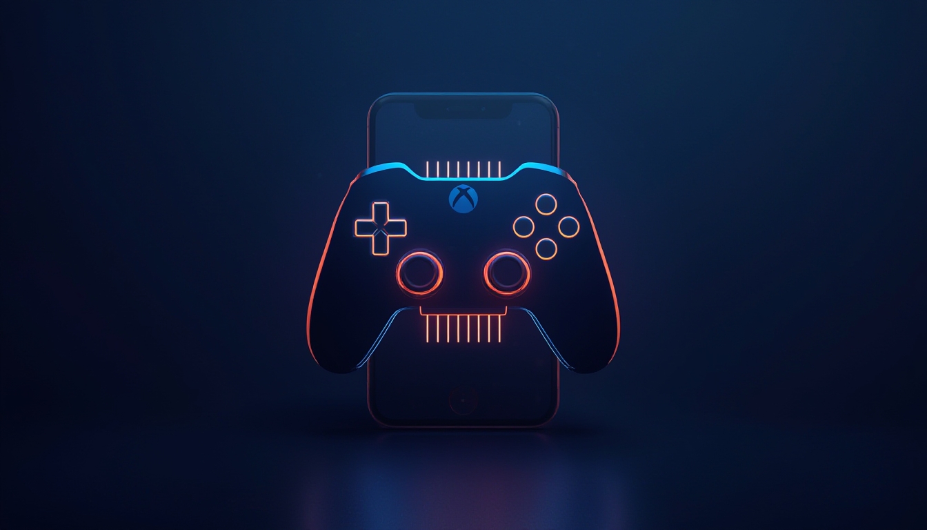 Ícone de controle de jogo mesclado com chip de smartphone