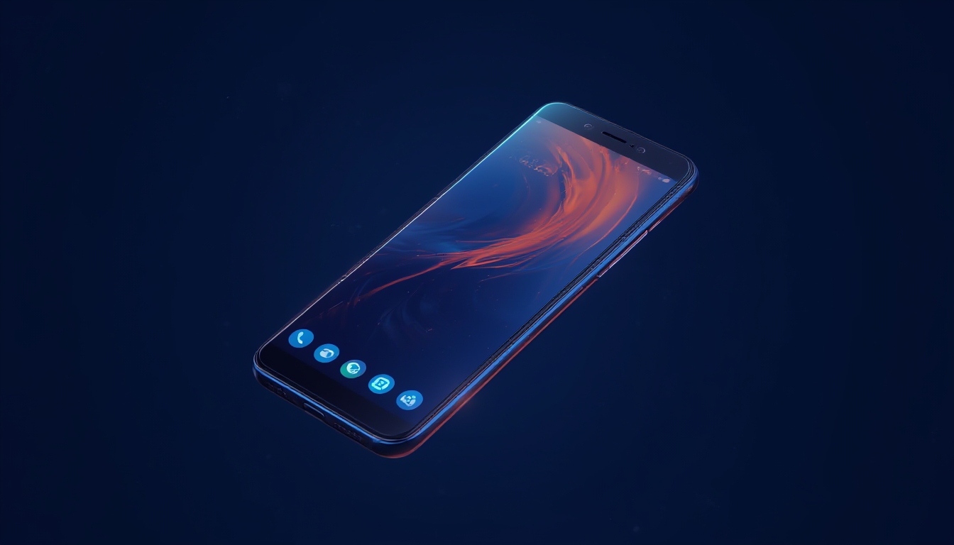 Smartphone intermediário com tela AMOLED em conceito de guia de compra
