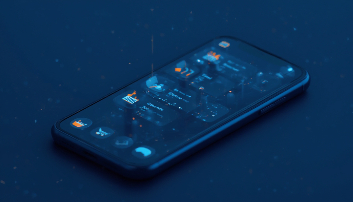Agente de IA completando tarefas automaticamente na tela do smartphone