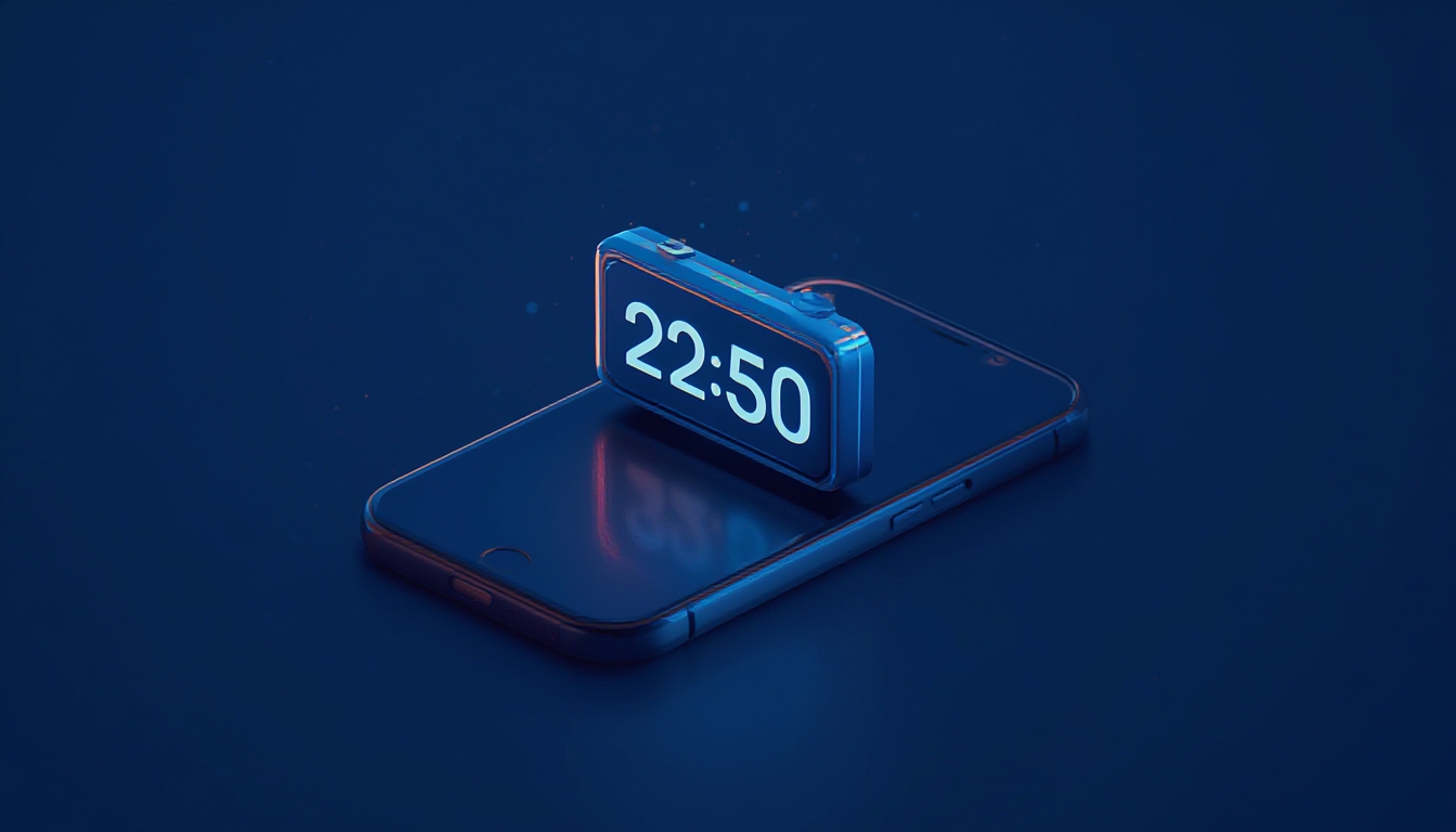 Ícone de transmissão ao vivo com relógio de contagem regressiva sobre silhueta de smartphone