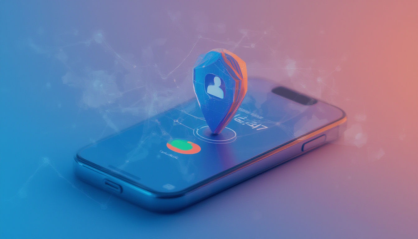 Smartphone recebendo uma chamada com alerta visual sobre a origem do número