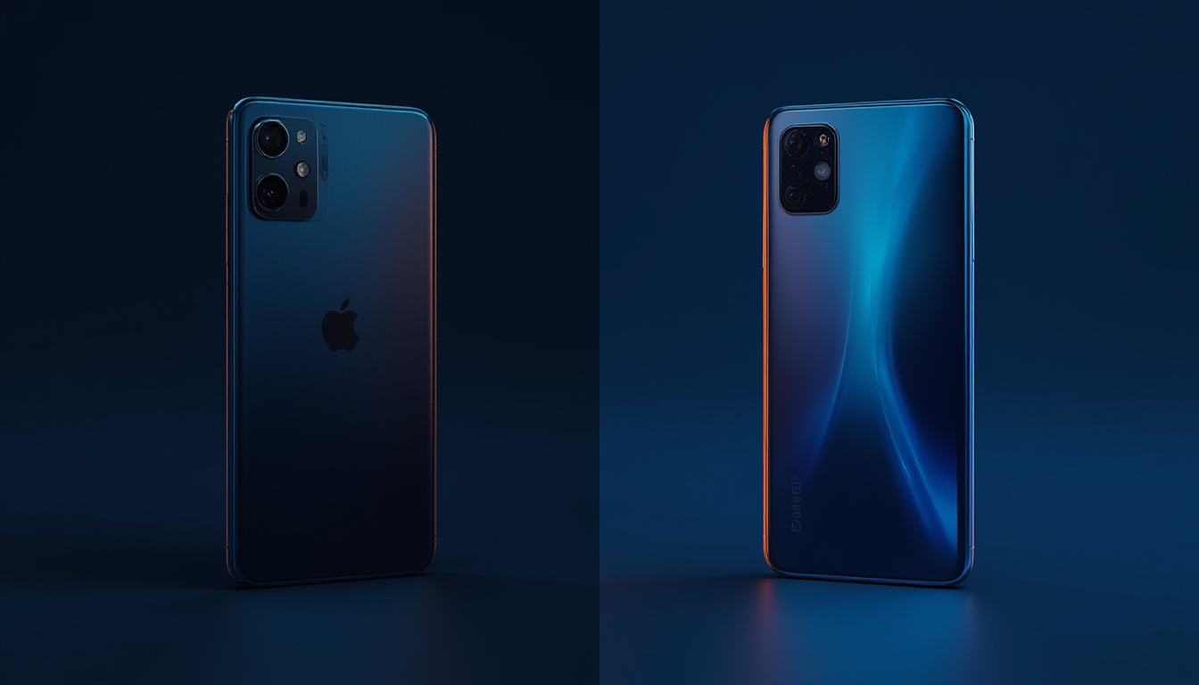 Comparação lado a lado entre um smartphone antigo desatualizado e um smartphone moderno