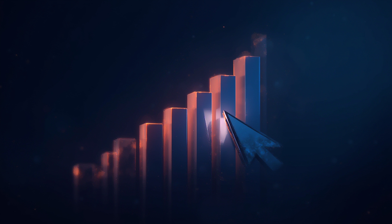 Gráfico de barras ascendente representando recuperação da taxa de cliques