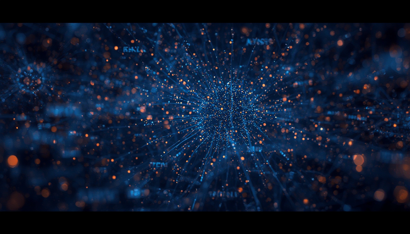 Rede neural de IA analisando milhares de balões de texto de redes sociais