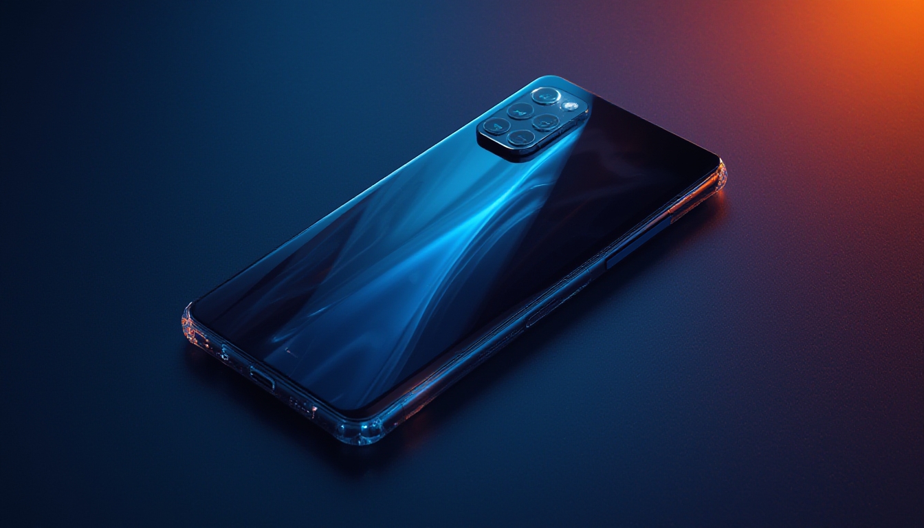 Smartphone premium com acabamento elegante refletindo luz