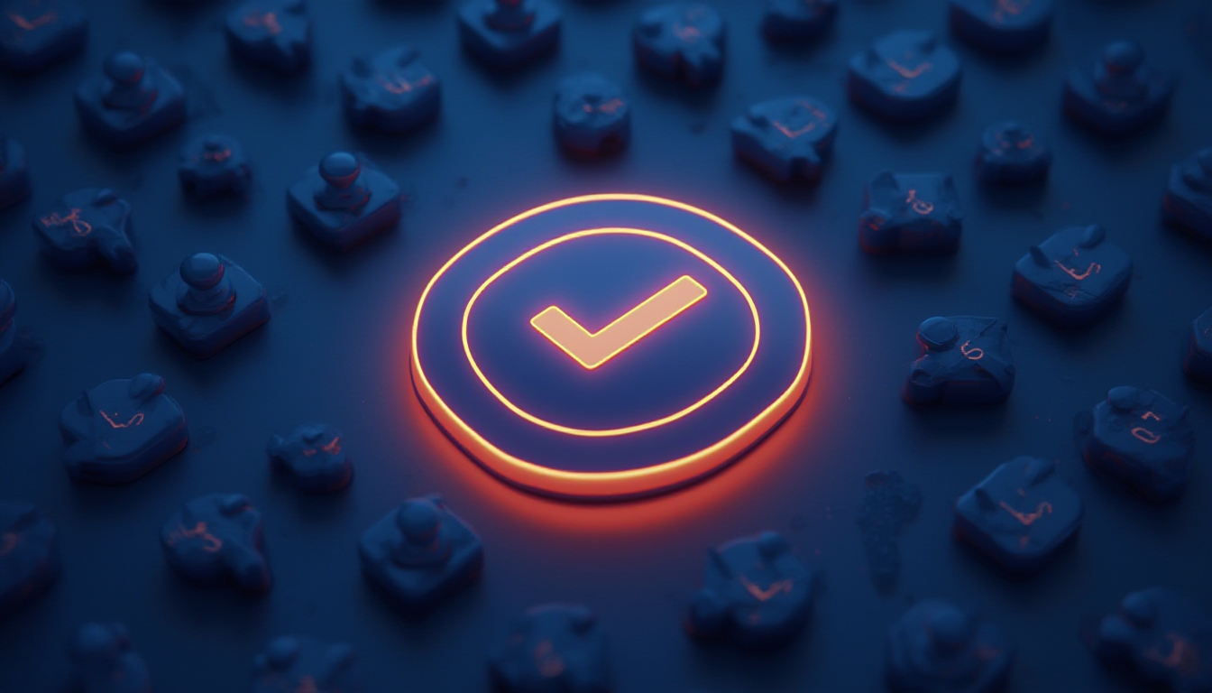 Selo de verificação de perfil cercado por ícones de contagem de seguidores