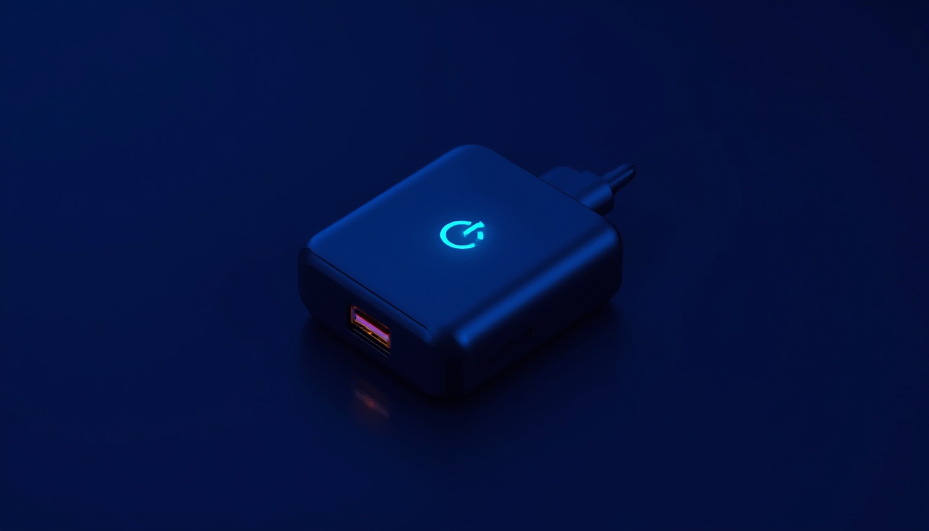 Carregador USB-C compacto com indicador de energia