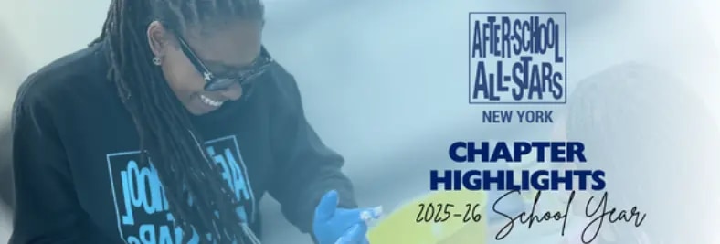 After-School All-Stars Chapter Highlights newsletter header - girl smiling in black hoodie