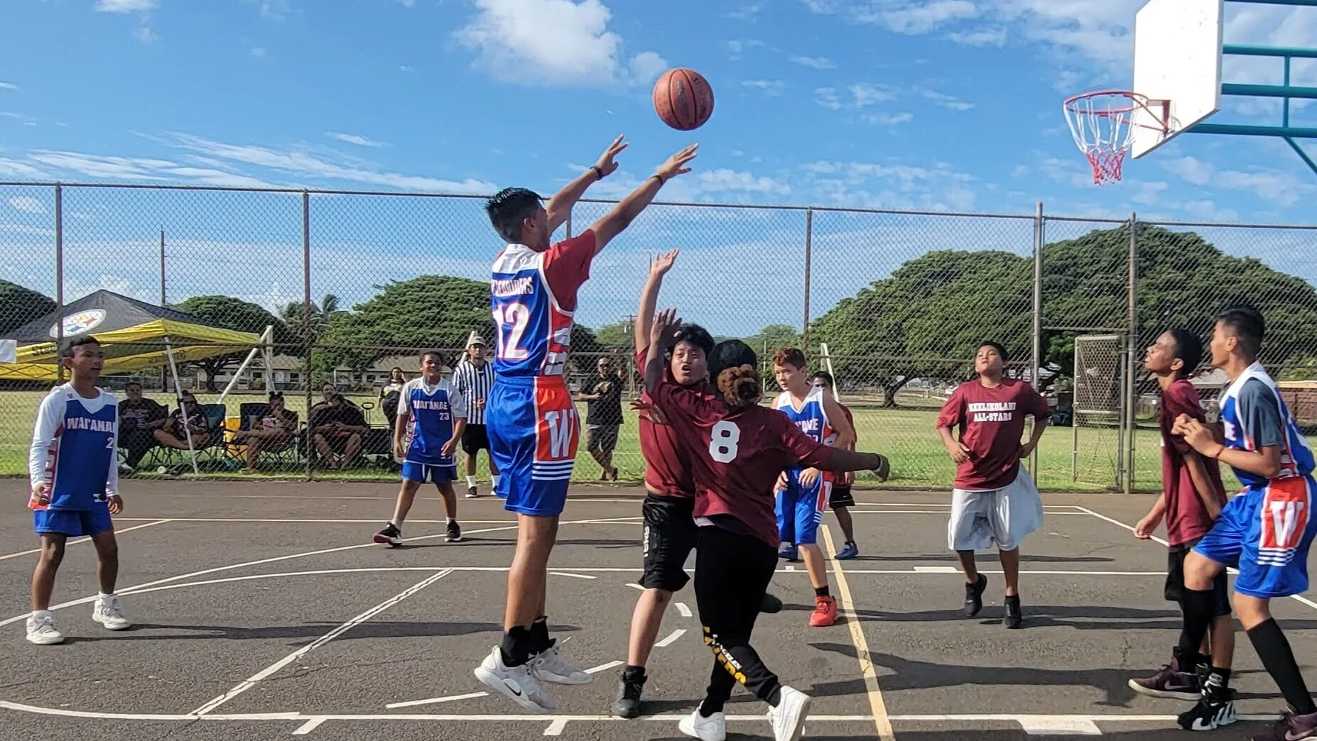 ASAS Hawaii students play basketball at Waianae