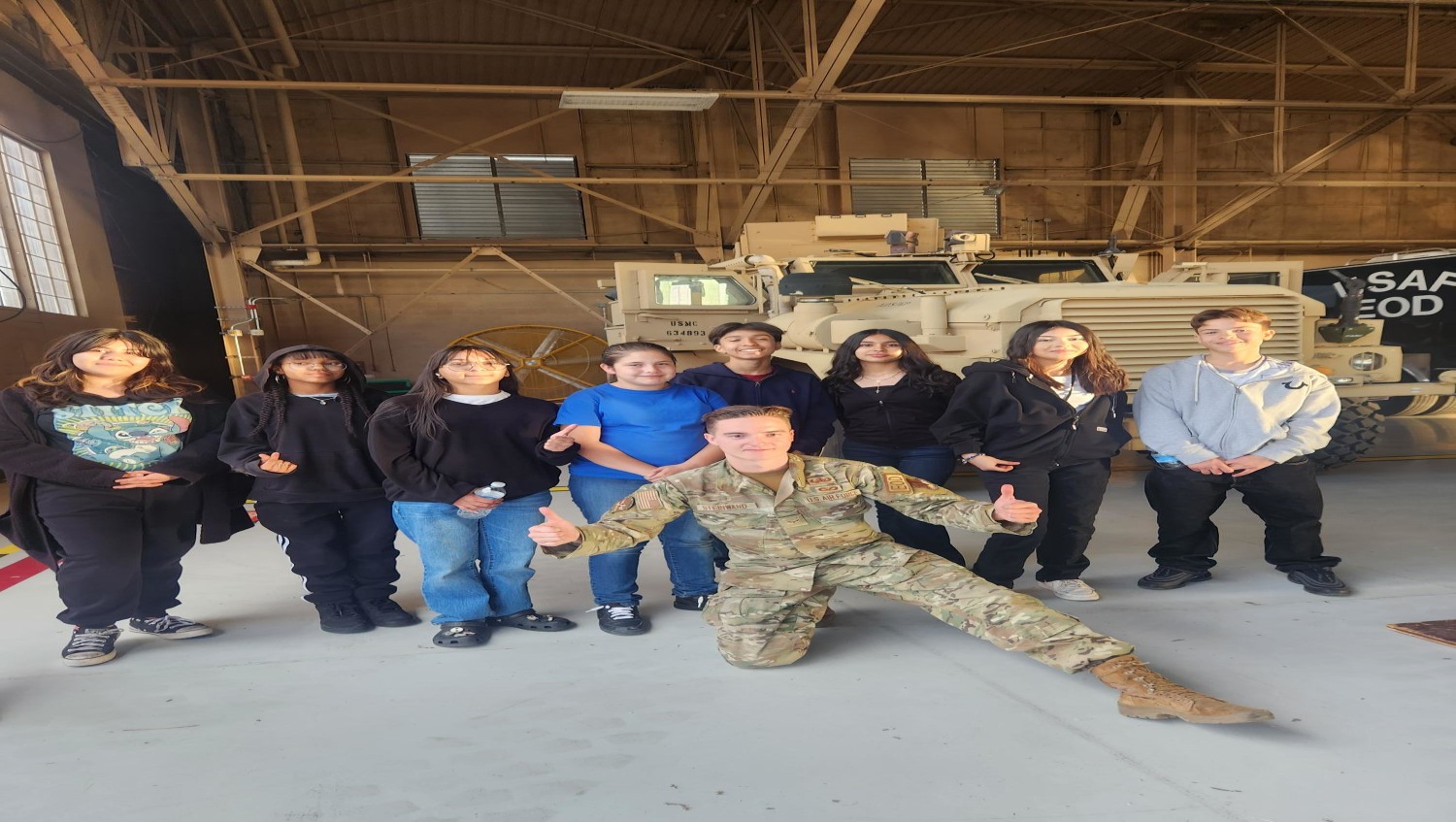 Las Vegas students visit Air Force base