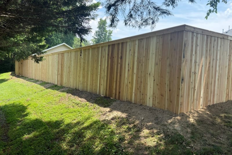 Cedar capped top privacy fence in Suffolk VA by Kempsville Fence — photo 2