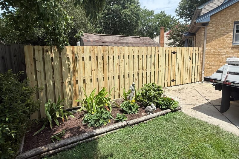 Shadow box wood privacy fence installed in Virginia Beach VA by Kempsville Fence — photo 2