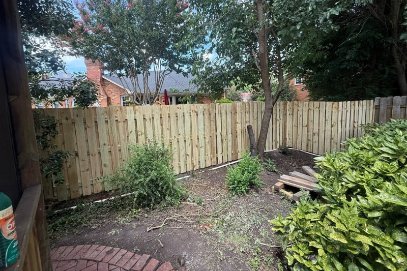 Shadow box wood privacy fence installed in Virginia Beach VA by Kempsville Fence — photo 4