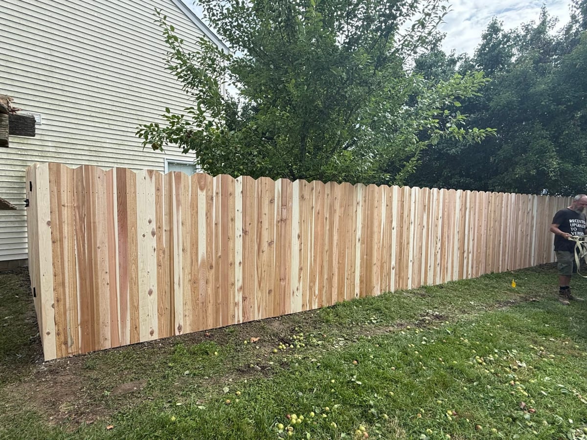 Cedar 3-picket dogear privacy fence in Kempsville Virginia Beach VA by Kempsville Fence