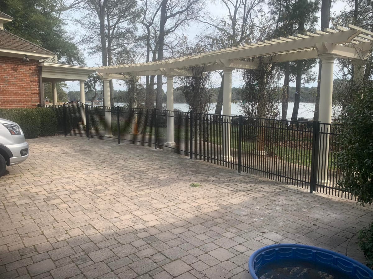 Custom aluminum fence installation in Virginia Beach VA by Kempsville Fence