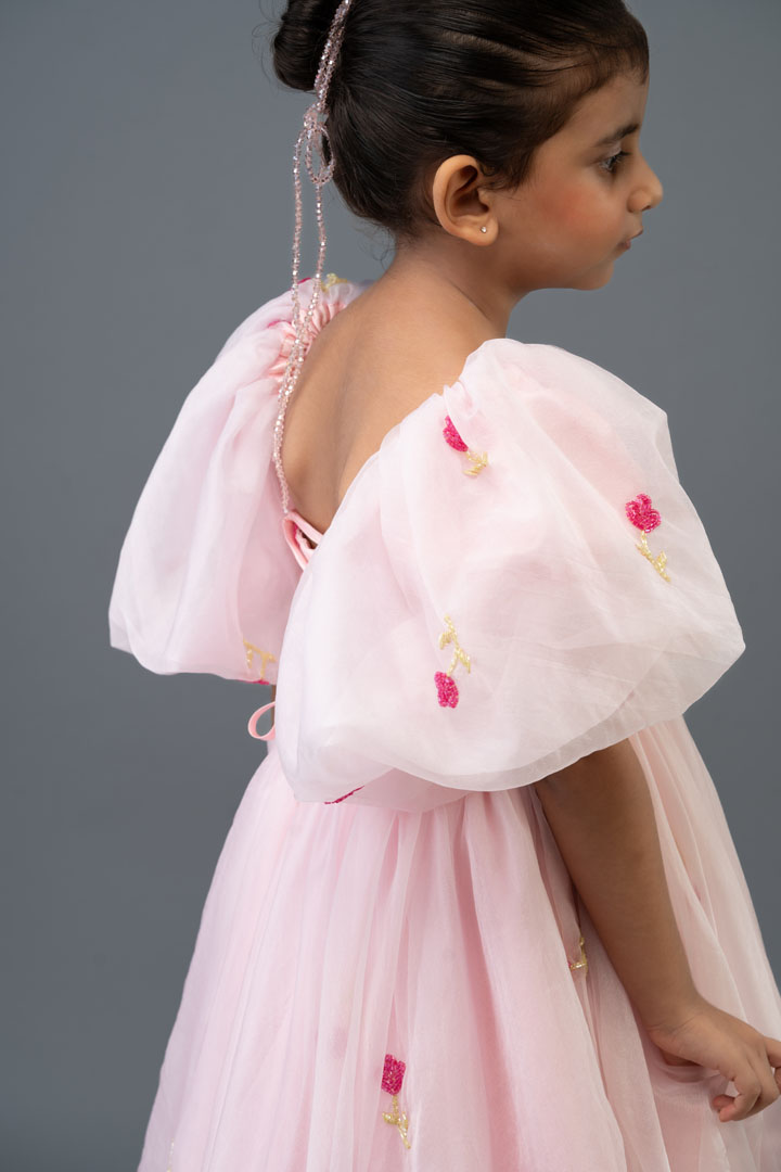 Blush Pink Floral Gown thumbnail 2