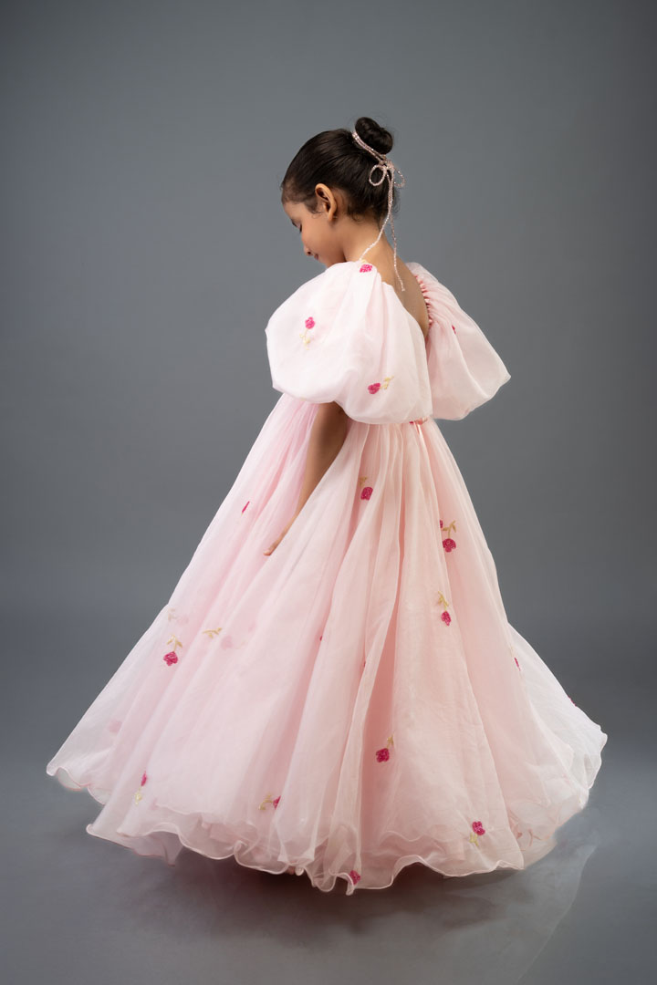 Blush Pink Floral Gown thumbnail 3