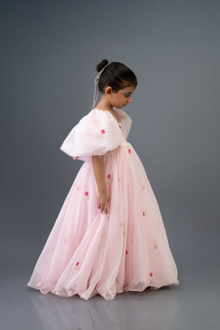 Blush Pink Floral Gown thumbnail 5