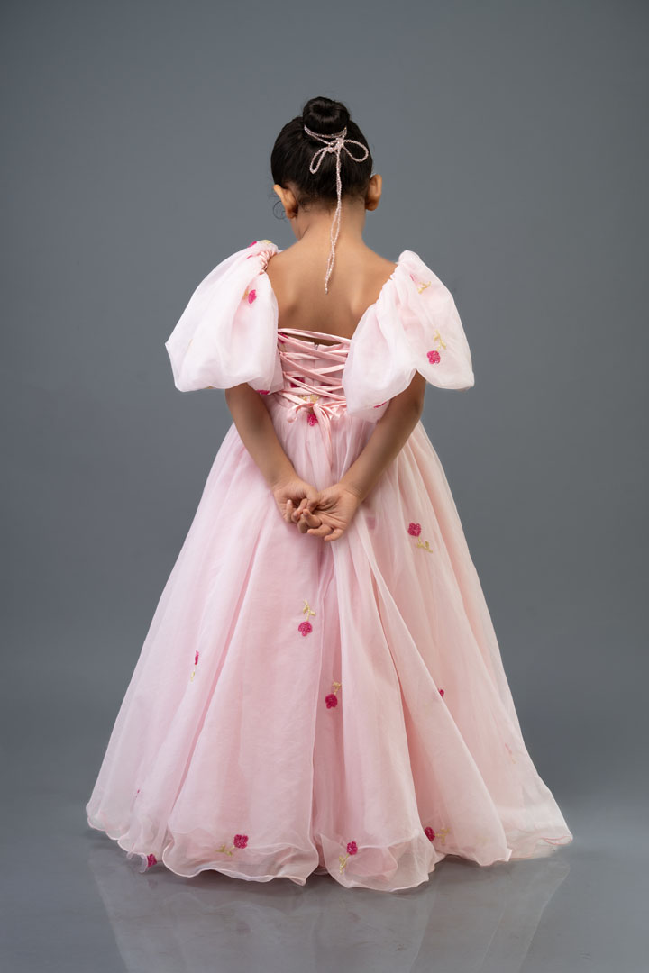 Blush Pink Floral Gown thumbnail 4