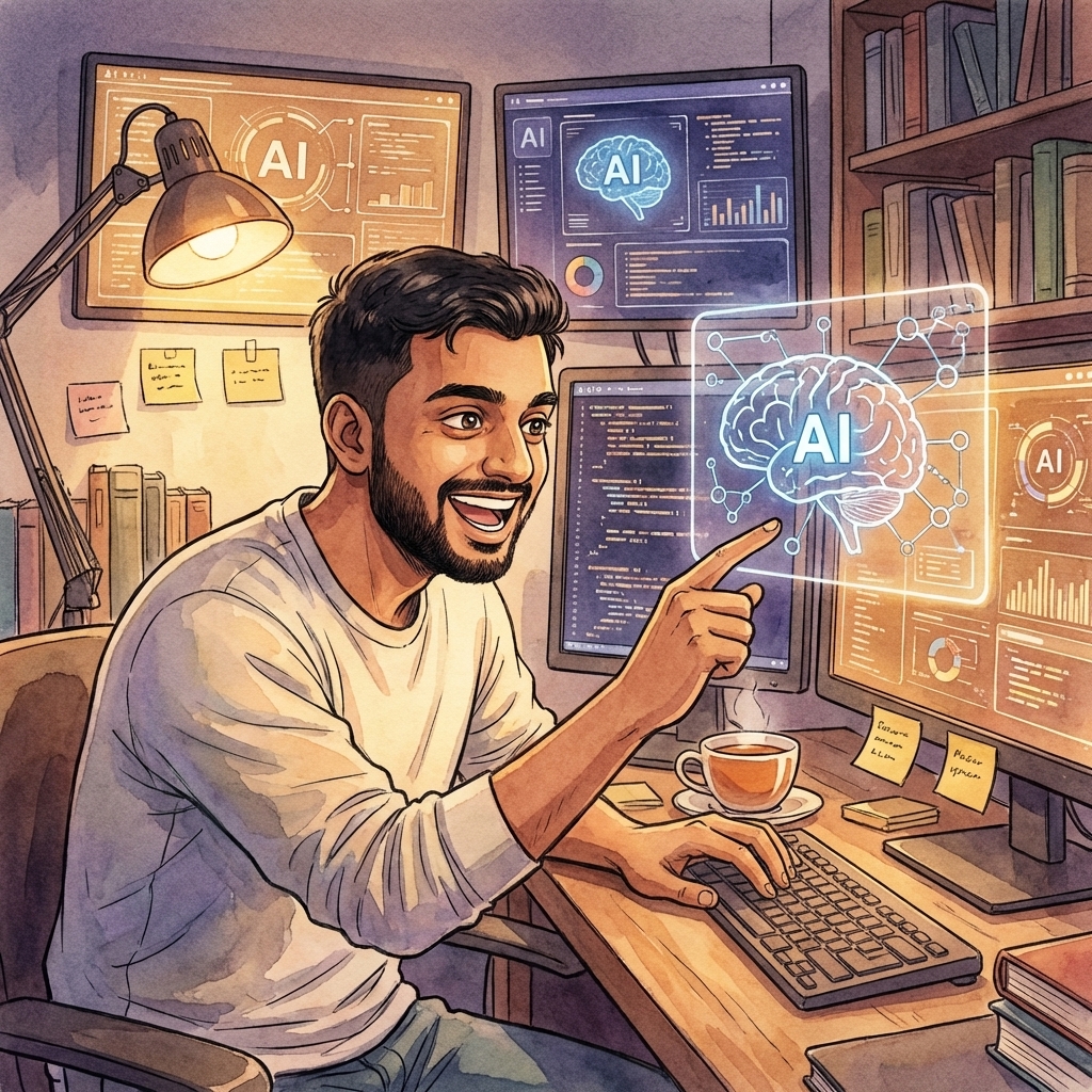 Illustration de Vasanth, créateur de iacarnet.fr, passionné d'IA