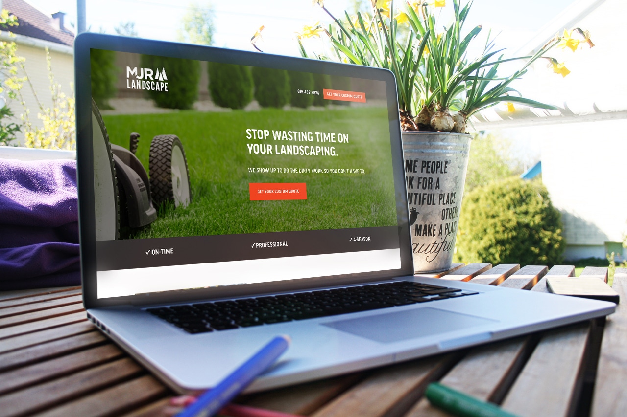 MJR Landscaping crew on a landscaping job , Guide MKTG case study