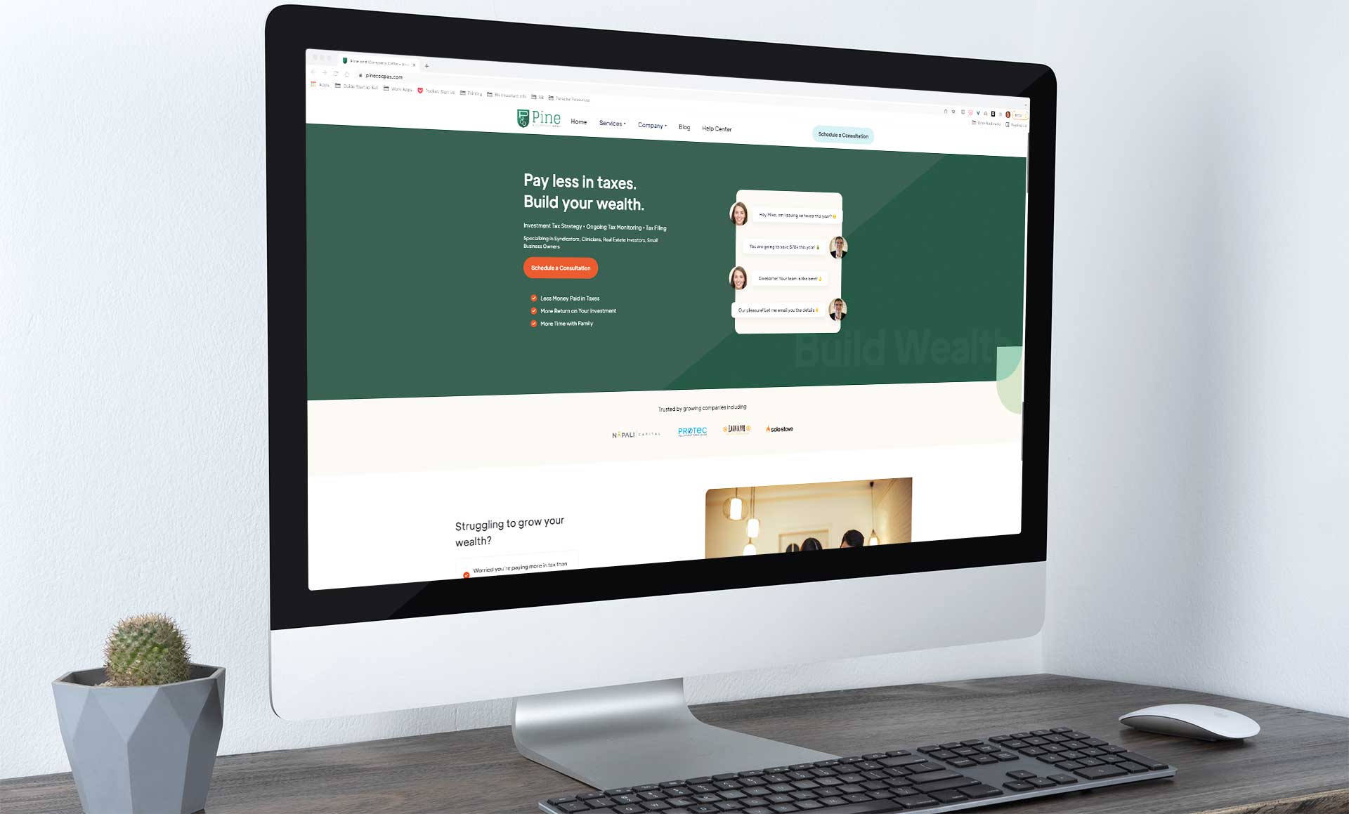 Pine & Company CPAs office , Guide MKTG case study