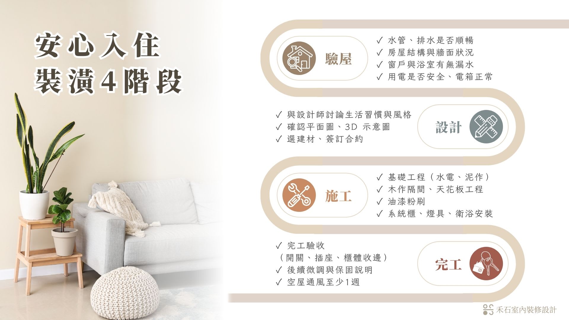 安心入住裝潢4階段-禾石室內裝修設計