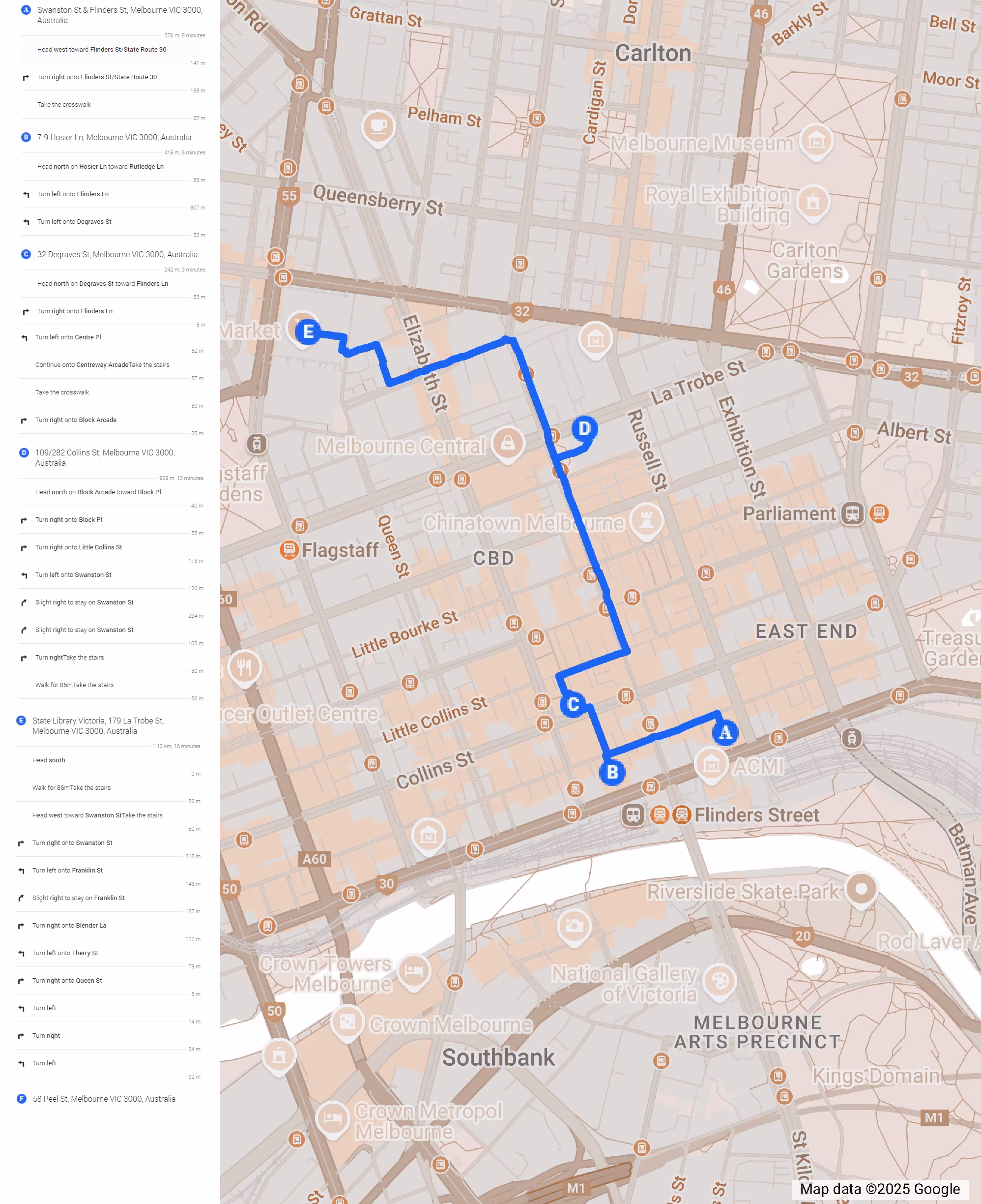 Melbourne on Foot Map.png
