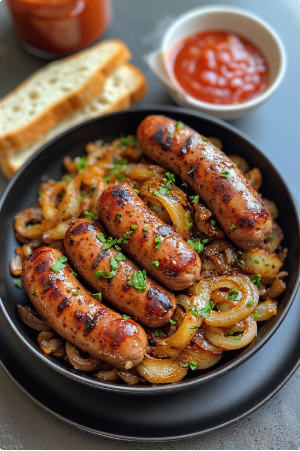Sausage Sizzle with Onions