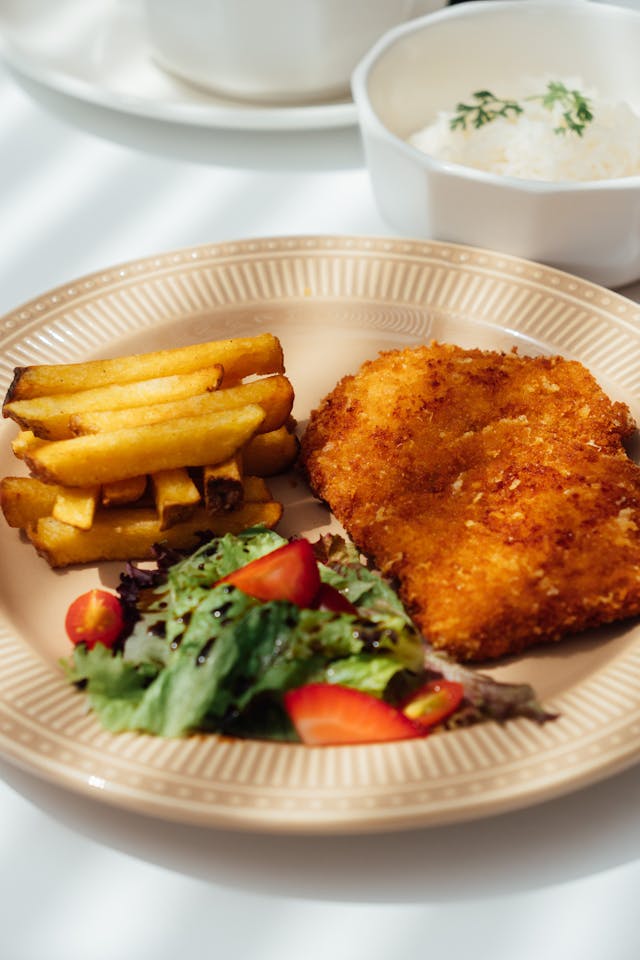 Chicken Schnitzel with Chips