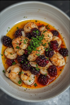 Humar með krækiberjum (Langoustine with Crowberries)