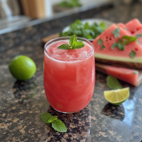 Watermelon Mint Summer Refresh Juice