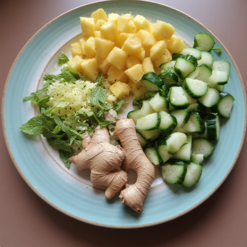 Pineapple Cucumber Mint Cleansing Juice