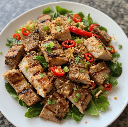 Yum Neua Yang (Grilled Fish 'Beef' Salad)