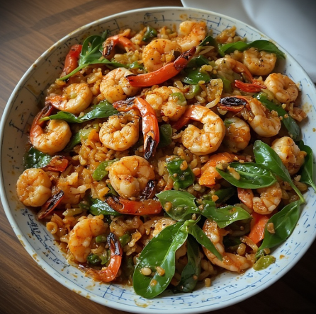 Pad Bunclean Talay (Stir-Fried Seafood with Holy Basil)