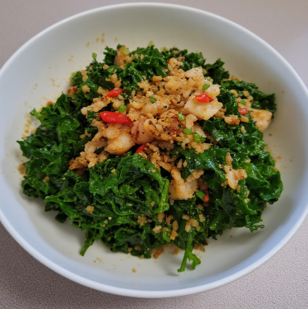 Pad Kana Pla Kem (Kale with Salted Fish)