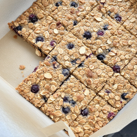 Baked Gluten-Free Blueberry Almond Granola Bars