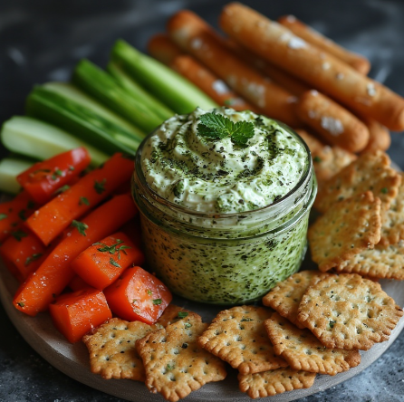 Roasted Red Pepper Hummus Dip (Pita, Veggies, Crackers)