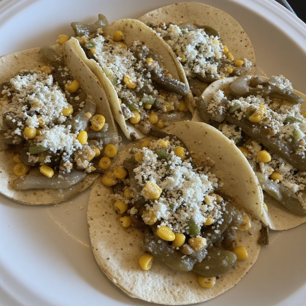 Tacos de Rajas con Crema (Poblano Pepper Tacos)