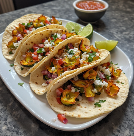 Tacos de Flor de Calabaza (Squash Blossom Tacos)