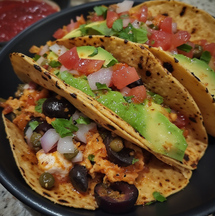 Tacos de Huachinango a la Veracruzana (Veracruz Red Snapper Tacos)