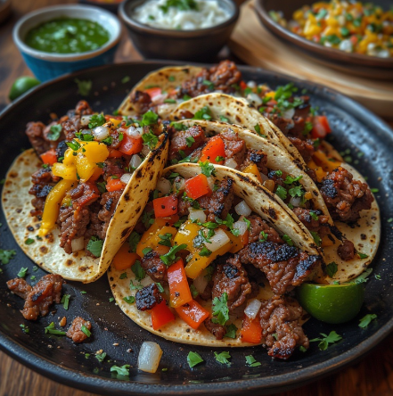 Tacos de Alambre (Grilled Meat & Vegetable Tacos)