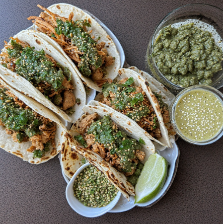 Tacos de Mole Verde (Green Mole Tacos)
