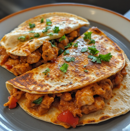 Quesadillas de Tingas (Chicken Tinga Quesadillas)