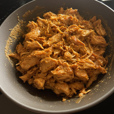 Tinga de Pollo (Shredded Chicken in Chipotle-Tomato Sauce)