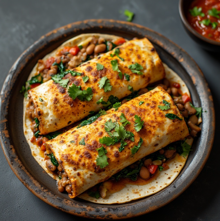 Mushroom and Spinach Chimichanga