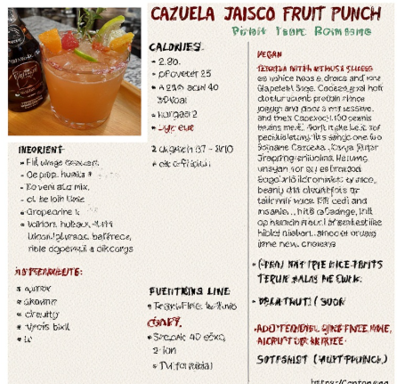 Cazuela Jalisco (Jalisco Tequila Fruit Punch)