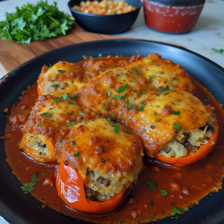Chiles Rellenos en Salsa Cremosa (Creamy Sauce Stuffed Peppers)