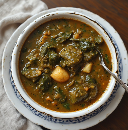 Ewedu Soup (Nigeria - Yoruba jute leaf soup)