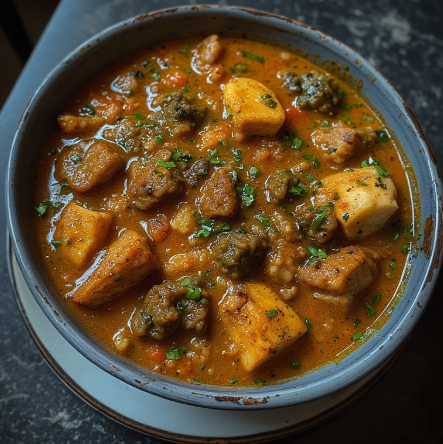 Eba with Egusi Soup (Nigeria)